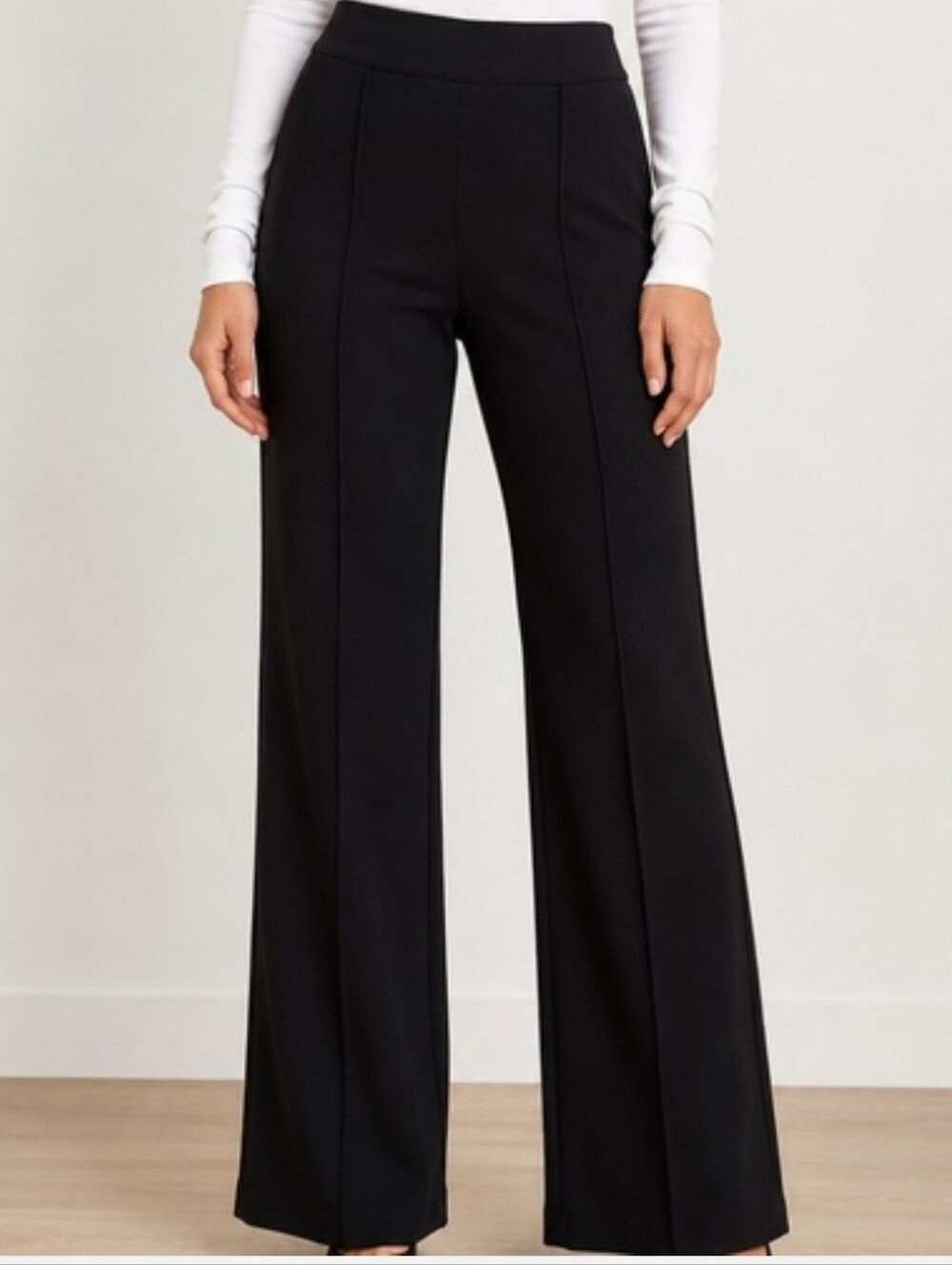 SPANX Black Wide Leg Ponte Pants